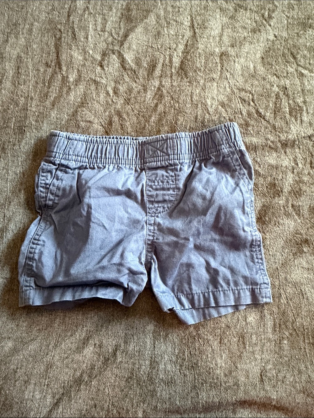Kids Elastic Waist Cotton Shorts - Light Blue